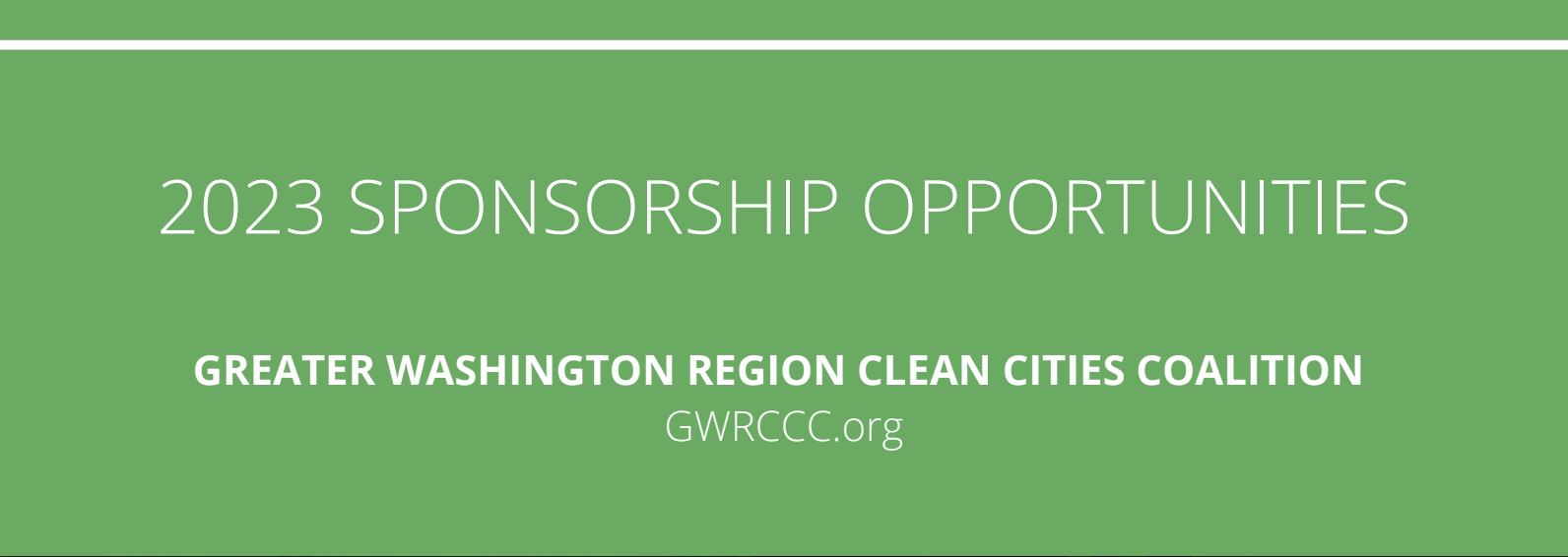 2023 Sponsorship Opportunities Greater Washington Region Clean Cities Coalition GWRCCC.org