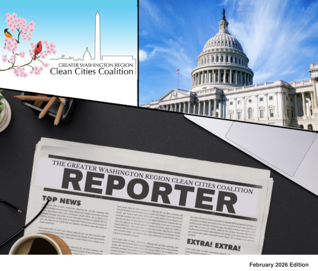 Greater Washington Region Clean Cities Coalition Newsletter header banner for February 2026